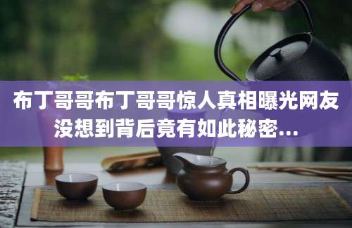布丁哥哥布丁哥哥惊人真相曝光网友没想到背后竟有如此秘密...
