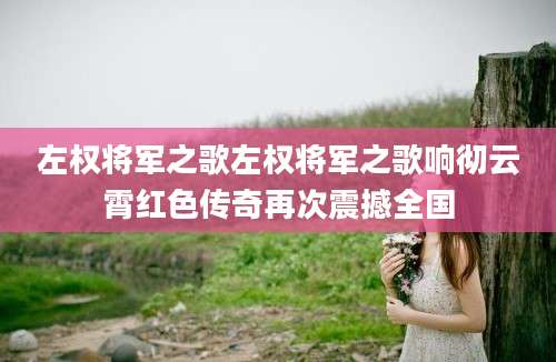 左权将军之歌左权将军之歌响彻云霄红色传奇再次震撼全国