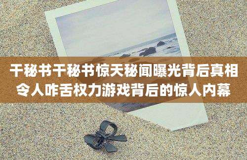 干秘书干秘书惊天秘闻曝光背后真相令人咋舌权力游戏背后的惊人内幕