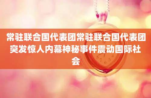 常驻联合国代表团常驻联合国代表团突发惊人内幕神秘事件震动国际社会