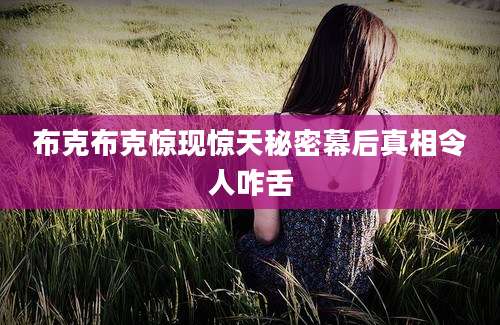布克布克惊现惊天秘密幕后真相令人咋舌