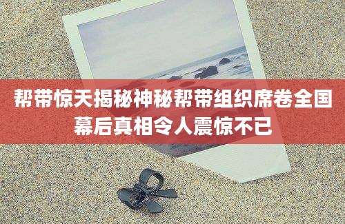 帮带惊天揭秘神秘帮带组织席卷全国幕后真相令人震惊不已
