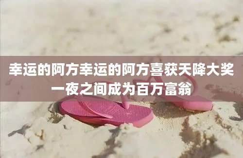 幸运的阿方幸运的阿方喜获天降大奖一夜之间成为百万富翁