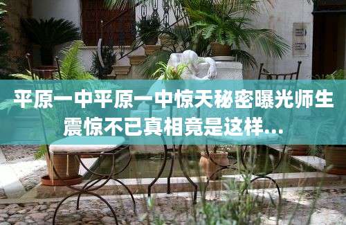 平原一中平原一中惊天秘密曝光师生震惊不已真相竟是这样...