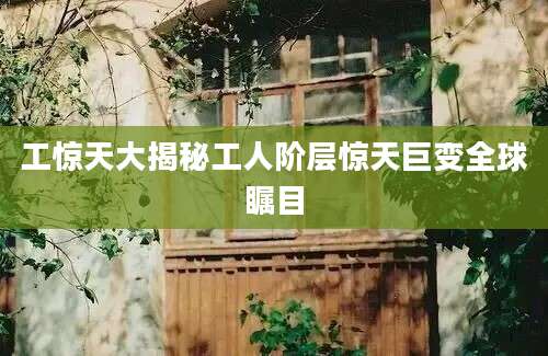 工惊天大揭秘工人阶层惊天巨变全球瞩目
