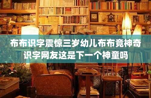布布识字震惊三岁幼儿布布竟神奇识字网友这是下一个神童吗