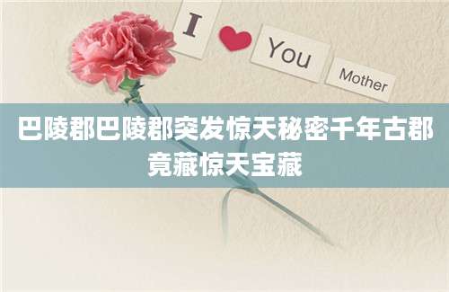 巴陵郡巴陵郡突发惊天秘密千年古郡竟藏惊天宝藏