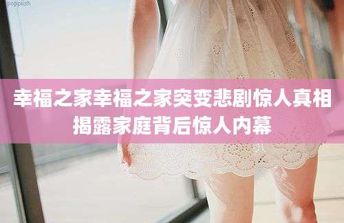 幸福之家幸福之家突变悲剧惊人真相揭露家庭背后惊人内幕