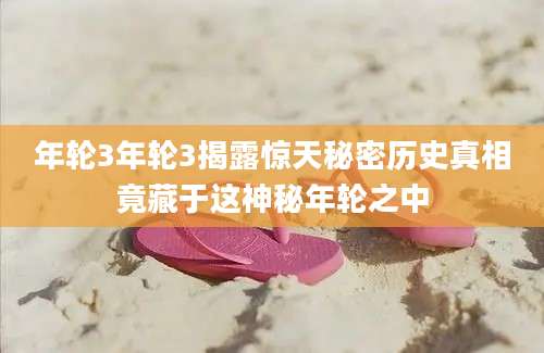 年轮3年轮3揭露惊天秘密历史真相竟藏于这神秘年轮之中