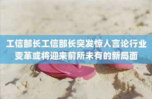 工信部长工信部长突发惊人言论行业变革或将迎来前所未有的新局面