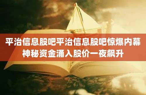 平治信息股吧平治信息股吧惊爆内幕神秘资金涌入股价一夜飙升