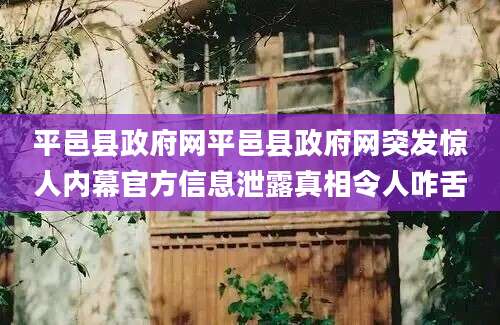 平邑县政府网平邑县政府网突发惊人内幕官方信息泄露真相令人咋舌