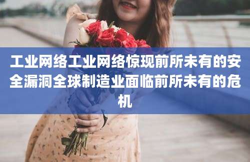 工业网络工业网络惊现前所未有的安全漏洞全球制造业面临前所未有的危机