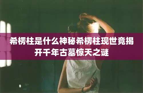 希楞柱是什么神秘希楞柱现世竟揭开千年古墓惊天之谜