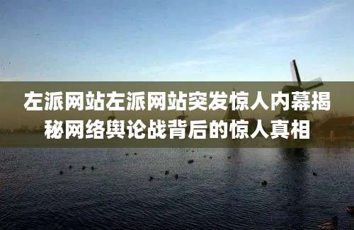 左派网站左派网站突发惊人内幕揭秘网络舆论战背后的惊人真相