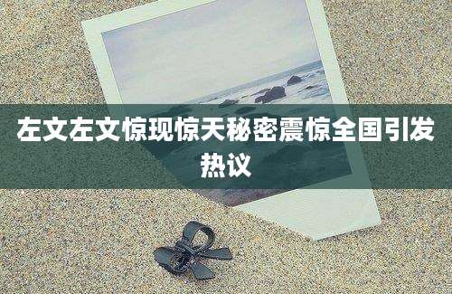 左文左文惊现惊天秘密震惊全国引发热议