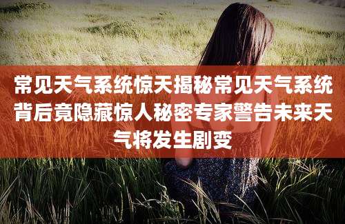 常见天气系统惊天揭秘常见天气系统背后竟隐藏惊人秘密专家警告未来天气将发生剧变
