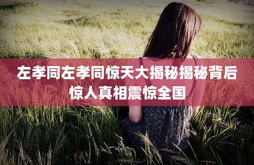 左孝同左孝同惊天大揭秘揭秘背后惊人真相震惊全国