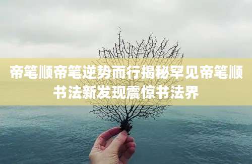 帝笔顺帝笔逆势而行揭秘罕见帝笔顺书法新发现震惊书法界