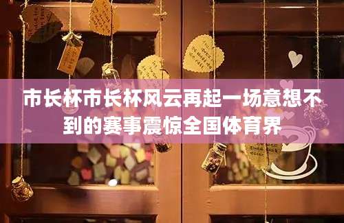 市长杯市长杯风云再起一场意想不到的赛事震惊全国体育界