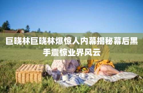 巨晓林巨晓林爆惊人内幕揭秘幕后黑手震惊业界风云