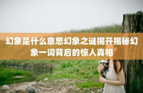 幻象是什么意思幻象之谜揭开揭秘幻象一词背后的惊人真相