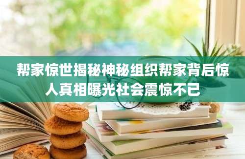 帮家惊世揭秘神秘组织帮家背后惊人真相曝光社会震惊不已