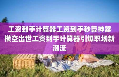 工资到手计算器工资到手秒算神器横空出世工资到手计算器引爆职场新潮流