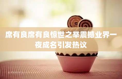 席有良席有良惊世之举震撼业界一夜成名引发热议