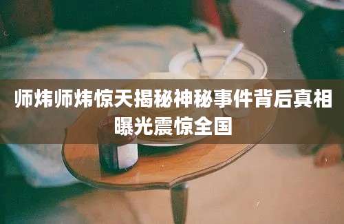 师炜师炜惊天揭秘神秘事件背后真相曝光震惊全国