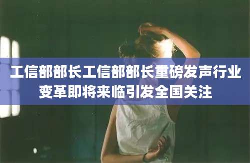 工信部部长工信部部长重磅发声行业变革即将来临引发全国关注