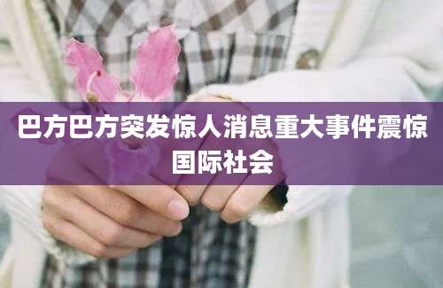 巴方巴方突发惊人消息重大事件震惊国际社会