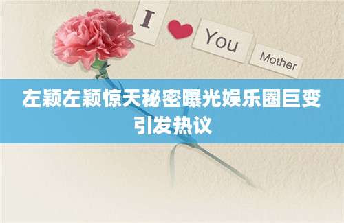 左颖左颖惊天秘密曝光娱乐圈巨变引发热议