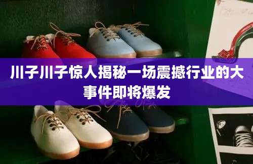 川子川子惊人揭秘一场震撼行业的大事件即将爆发