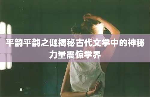 平韵平韵之谜揭秘古代文学中的神秘力量震惊学界