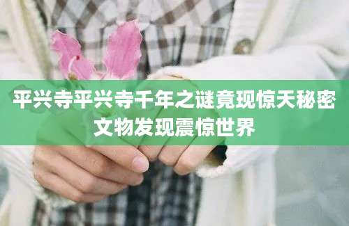 平兴寺平兴寺千年之谜竟现惊天秘密文物发现震惊世界