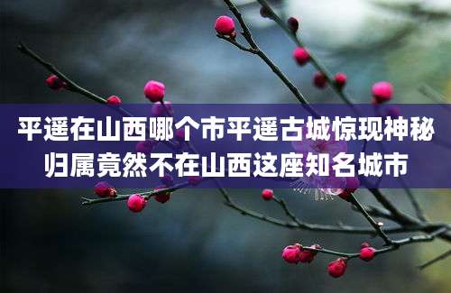 平遥在山西哪个市平遥古城惊现神秘归属竟然不在山西这座知名城市