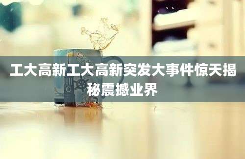 工大高新工大高新突发大事件惊天揭秘震撼业界