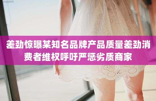 差劲惊曝某知名品牌产品质量差劲消费者维权呼吁严惩劣质商家