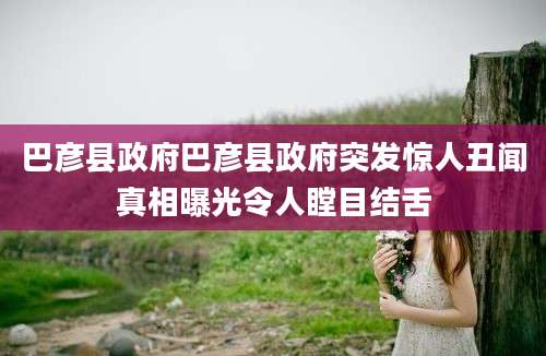 巴彦县政府巴彦县政府突发惊人丑闻真相曝光令人瞠目结舌