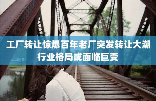 工厂转让惊爆百年老厂突发转让大潮行业格局或面临巨变