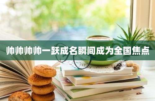 帅帅帅帅一跃成名瞬间成为全国焦点