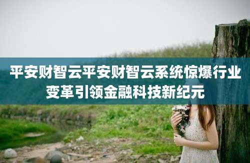 平安财智云平安财智云系统惊爆行业变革引领金融科技新纪元