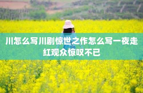 川怎么写川剧惊世之作怎么写一夜走红观众惊叹不已