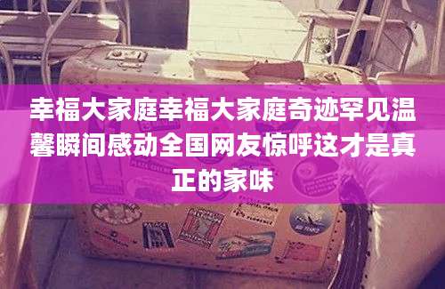 幸福大家庭幸福大家庭奇迹罕见温馨瞬间感动全国网友惊呼这才是真正的家味