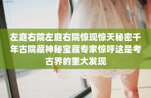 左庭右院左庭右院惊现惊天秘密千年古院藏神秘宝藏专家惊呼这是考古界的重大发现