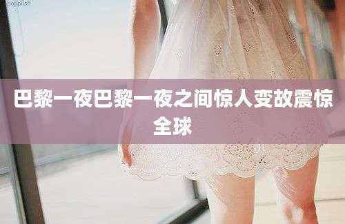 巴黎一夜巴黎一夜之间惊人变故震惊全球