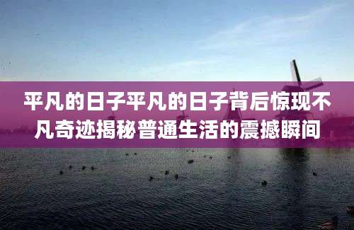 平凡的日子平凡的日子背后惊现不凡奇迹揭秘普通生活的震撼瞬间