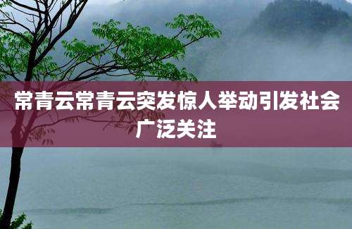 常青云常青云突发惊人举动引发社会广泛关注