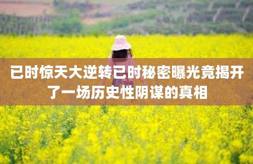已时惊天大逆转已时秘密曝光竟揭开了一场历史性阴谋的真相